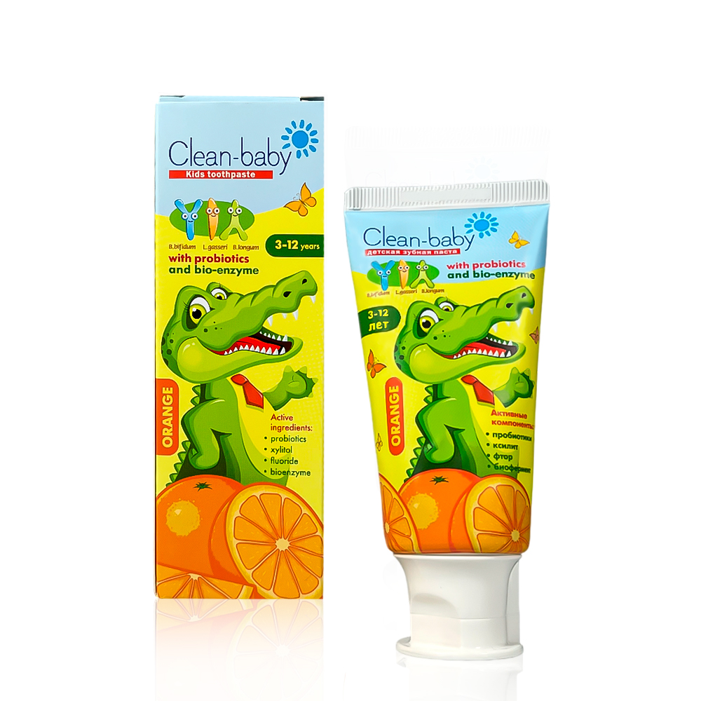 Children's toothpaste Clean-baby Orange 3-12 years with probiotics, 50 ml