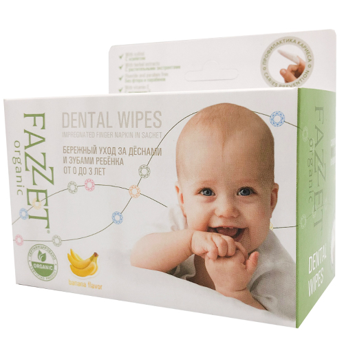 Fazzet-organic Baby Oral Wipes with Impregnation 0–3 Years, 28 pcs