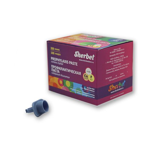 Sherbet Prophylaxis Paste, Assorted Taste, Medium Grit, 100 Unidoses by 2 gr. (200 gr.)