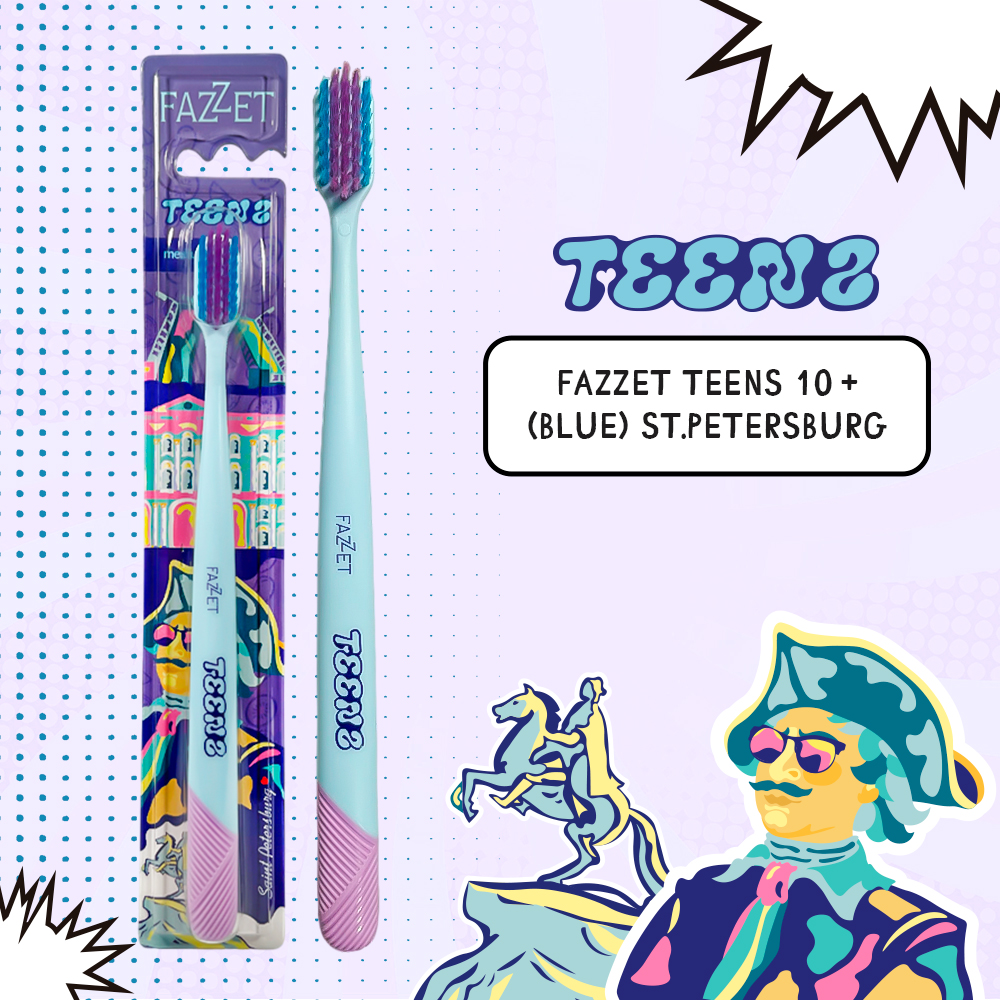 Toothbrush for Teenagers Fazzet TEENS St. Petersburg, from 10 years, medium hardness