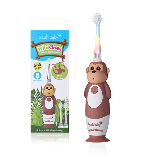 Brush-Baby Sonic WildOnes Monkey Sonic Electric Toothbrush for Kids 0–10 Years
