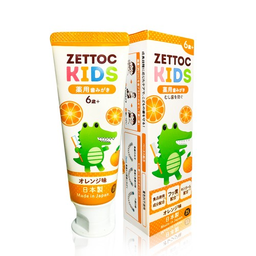Japanese children's fluoride toothpaste NIPPON ZETTOC ZETTOC KIDS 6+ years (orange), 70 g