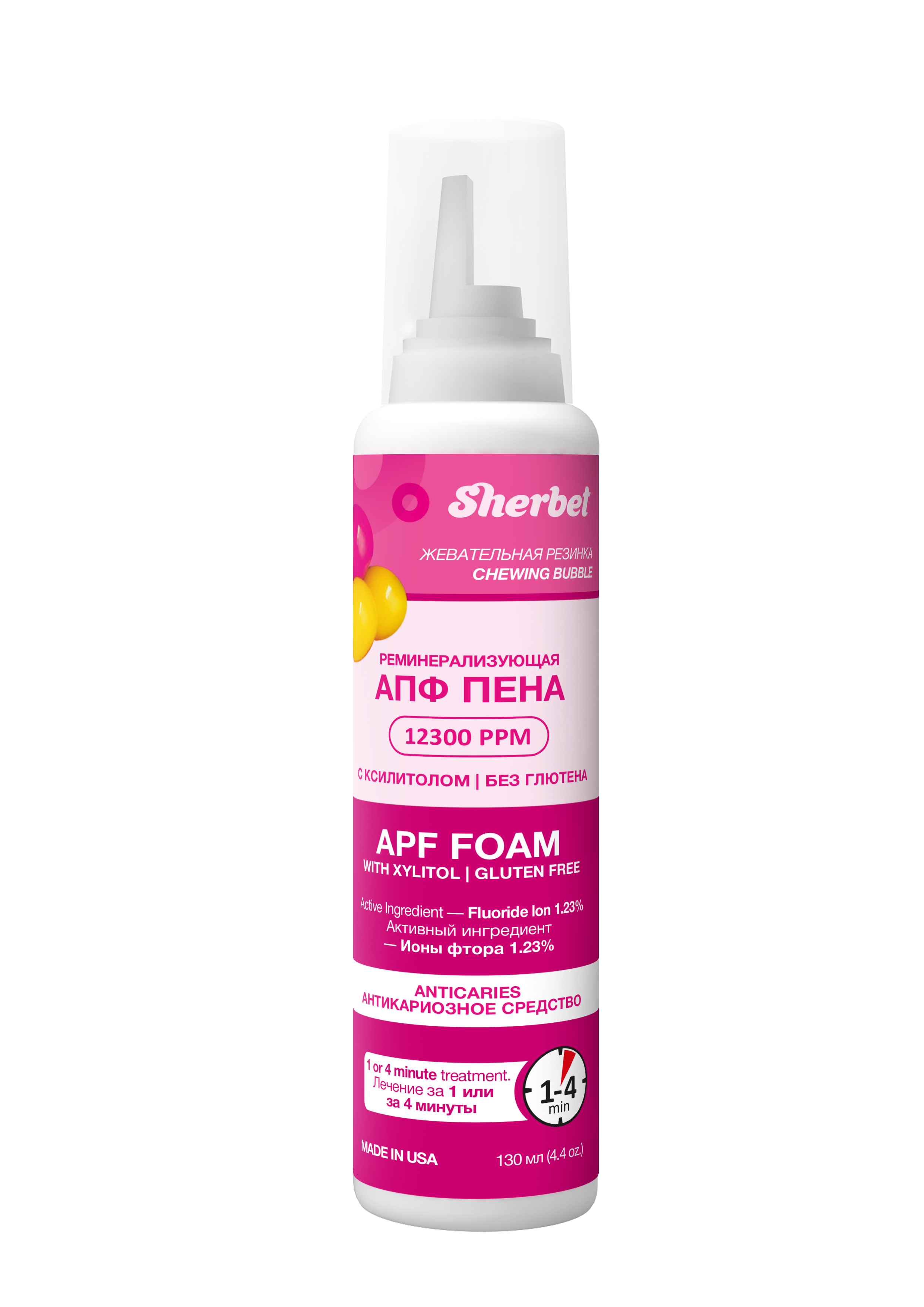 APF Remineralizing Tooth Foam, Bubble Gum Flavor, 130 ml