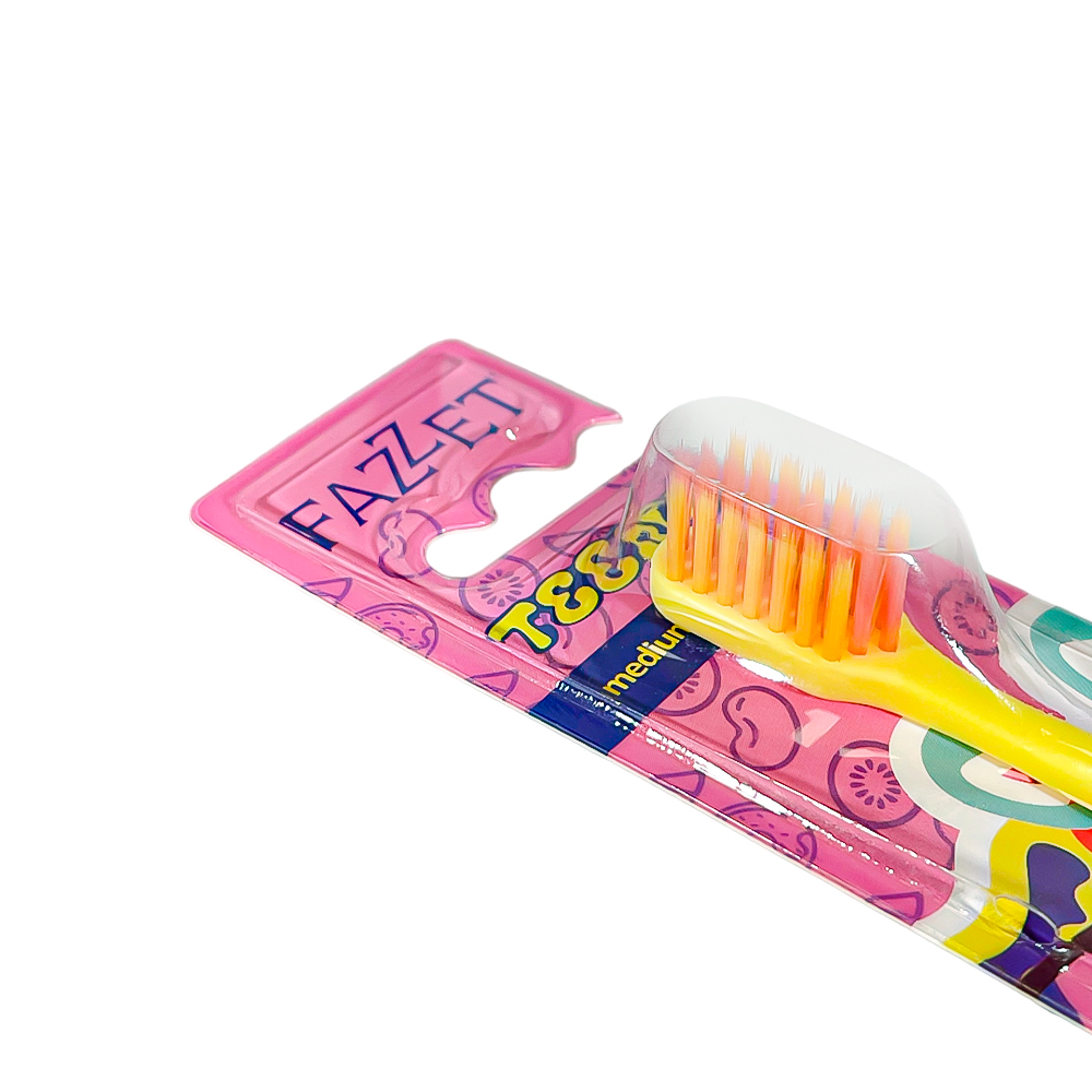 Fazzet TEENS Pop-Art Toothbrush for Teens, 10+ Years, Medium Bristles