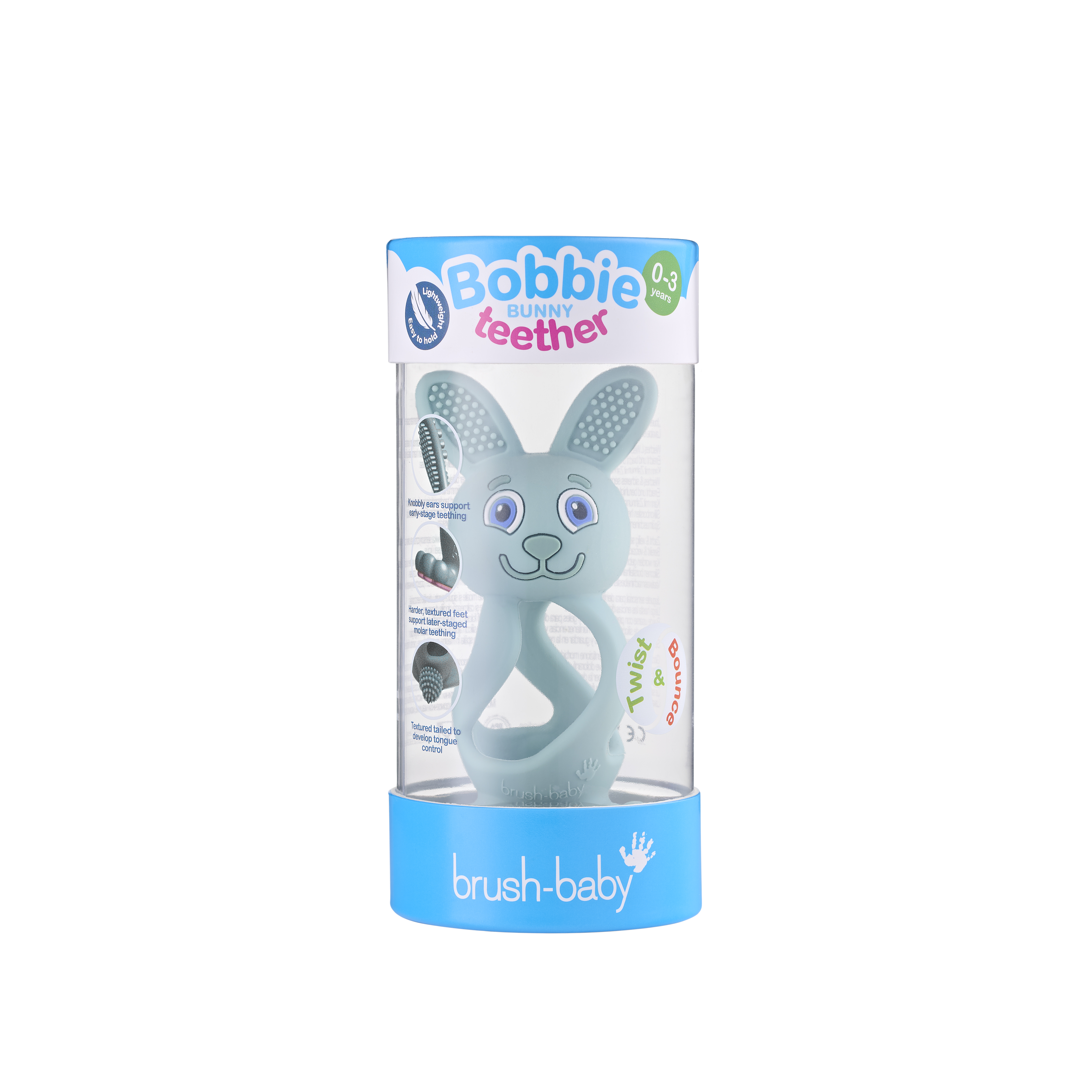 Teether for Babies 0-3 Years Brush Baby, Eucalyptus Color