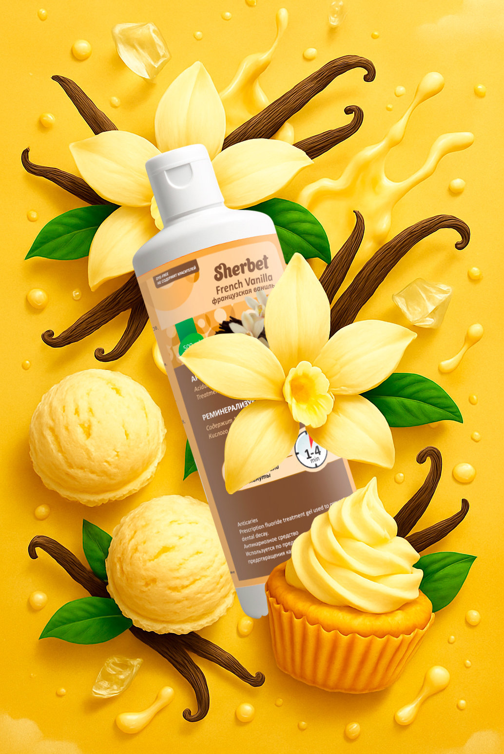 Sherbet APF Gel, French Vanilla Flavor, 500 ml