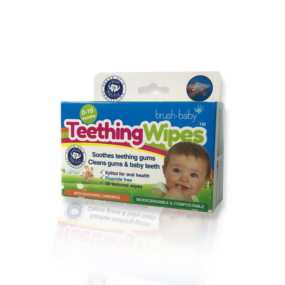 Children's Dental Wipes with Xylitol and Chamomile Brush-Baby DentalWipes, 20 pcs.