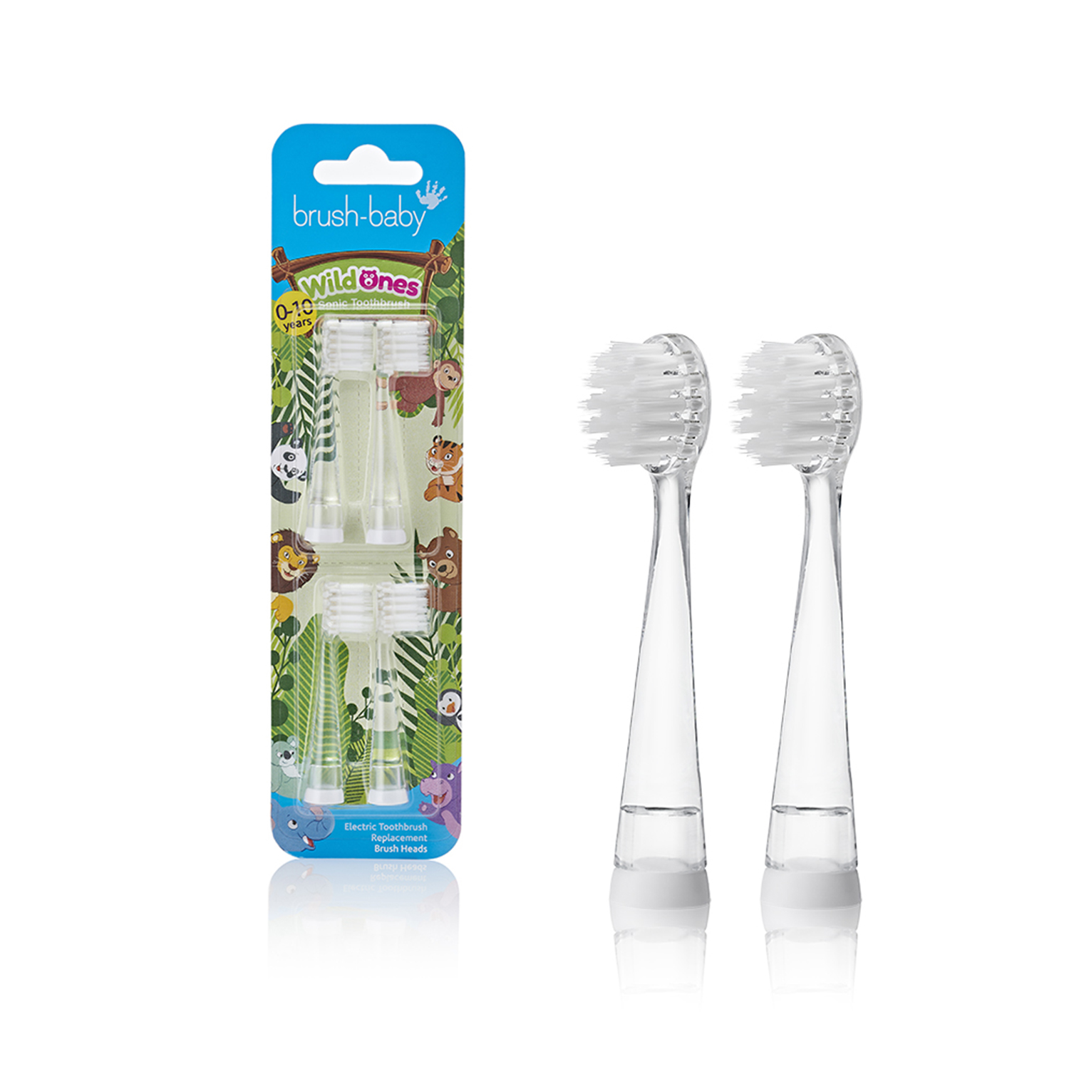 Brush-Baby Sonic WildOnes Replacement Brush Heads, 4 pcs.