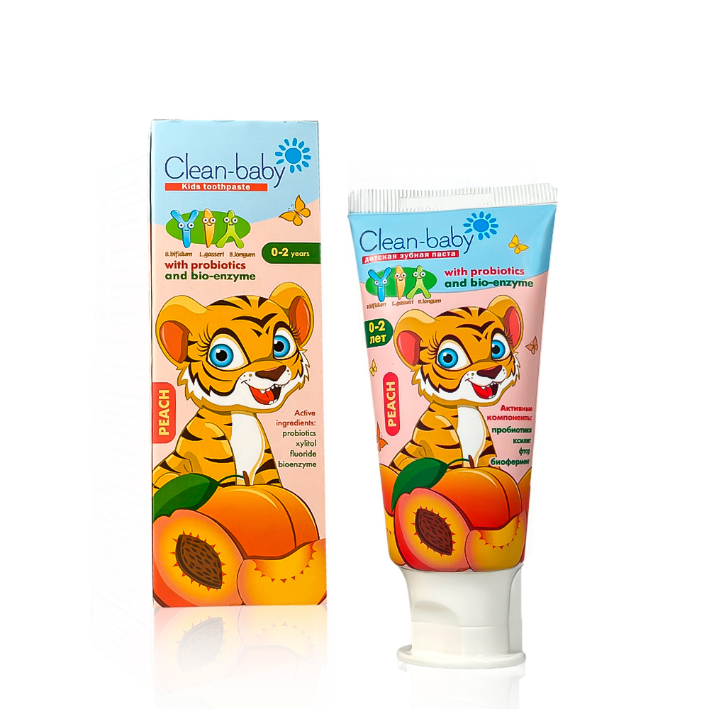 Clean-baby children's toothpaste Peach 0-2 years with probiotics, 50 ml