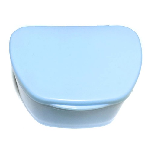 Plastic Box for Orthodontic Appliances, 95х74х39 mm, Light Blue
