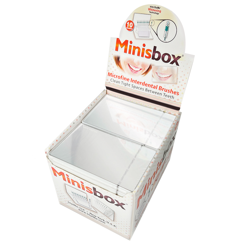 Staino MINISBOX Interdental Brushes with Mirror, Cylindrical, 0.4 mm, 24×10 pcs