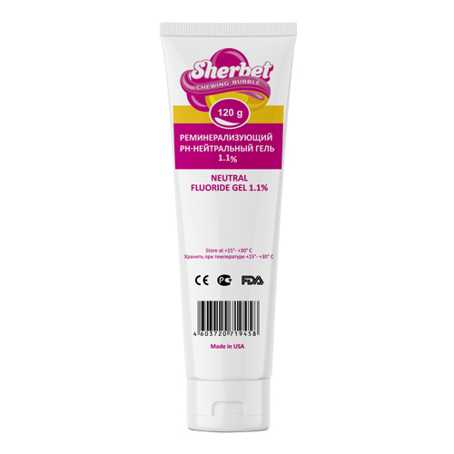 Sherbet Remineralizing Gel 1.1%, Chewing Gum, 120 gr.