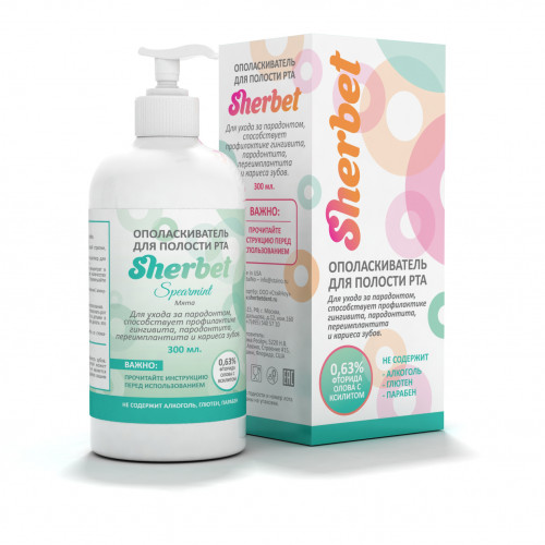Sherbet Mouthwash Concentrate, Mint Flavor, 300 ml
