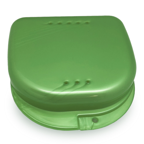Plastic Box for Orthodontic Appliances, 82х85х29 mm, Green