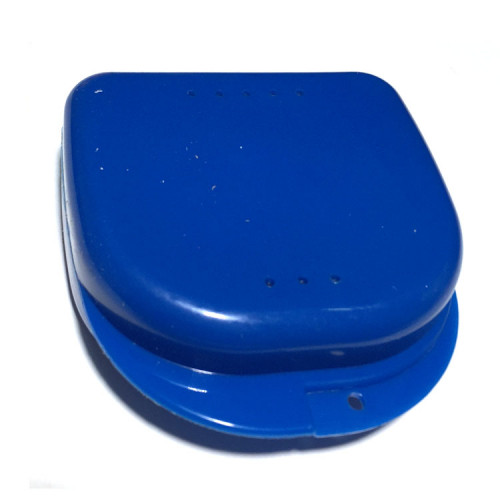 Plastic Box for Orthodontic Appliances Plastic Box, 82х85х29 mm, Dark Blue