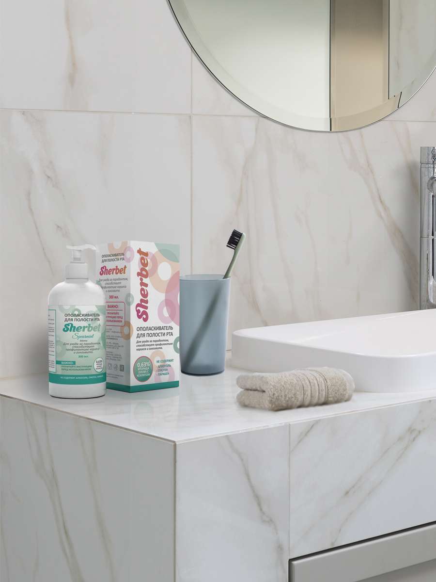 Sherbet Mouthwash Concentrate, Mint Flavor, 300 ml