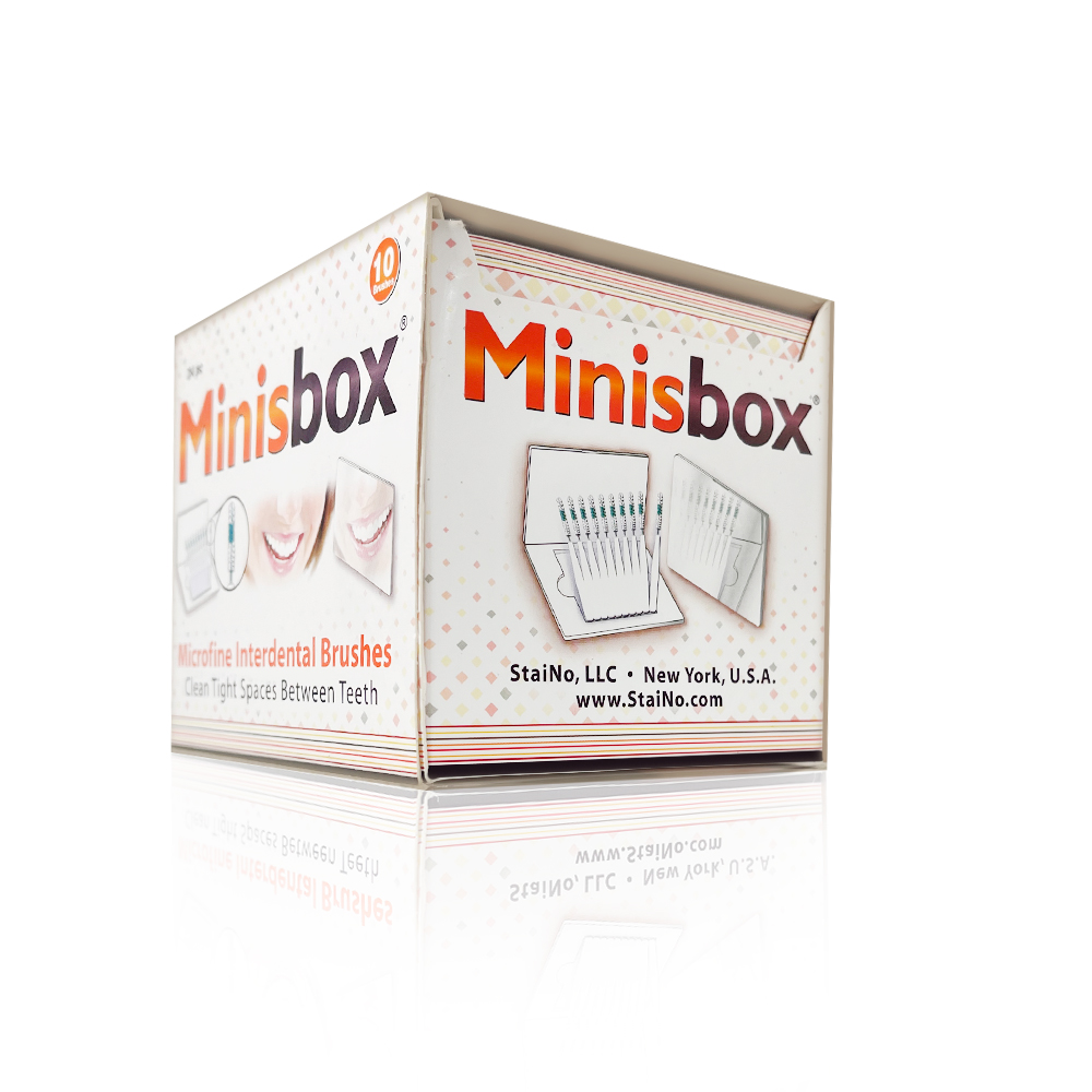 Staino MINISBOX Interdental Brushes with Mirror, Cylindrical, 0.4 mm, 24×10 pcs