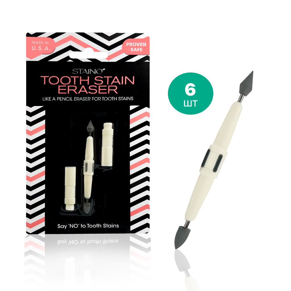 Staino Tooth Stain Removal Pencils, Double-Ended, 6 pcs