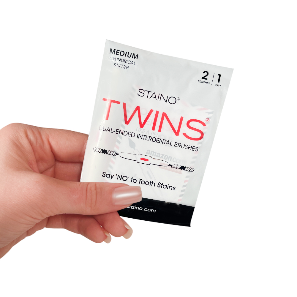 Staino TWINS Double-Sided Interdental Brushes, Medium Cylindrical, 0.5 mm, 36 pcs.
