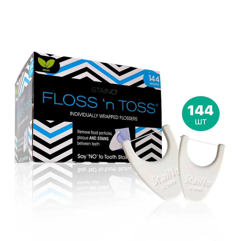 Disposable Interdental Flossers Staino with Holder Floss'n'Toss, 144 pcs
