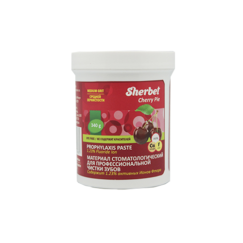 Sherbet Prophylaxis Paste, Cherry Pie Flavor, Medium Grit, 340 gr, Jar