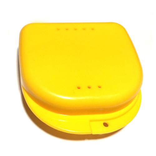 Plastic Box for Orthodontic Appliances Plastic Box, 82х85х29 mm, Yellow
